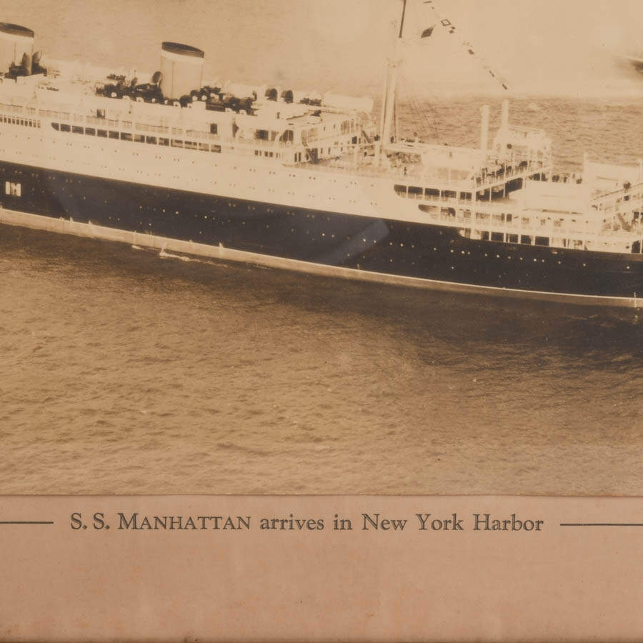 Framed "SS Manhattan" Gelatin Silver Print by Fairchild Aerial Surveys-5