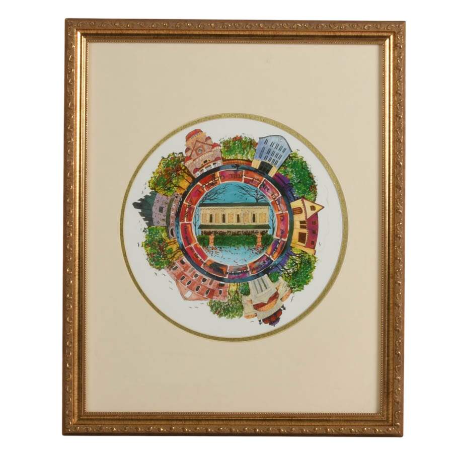 Framed Noland Anderson Historic Synagogue Art Print-1