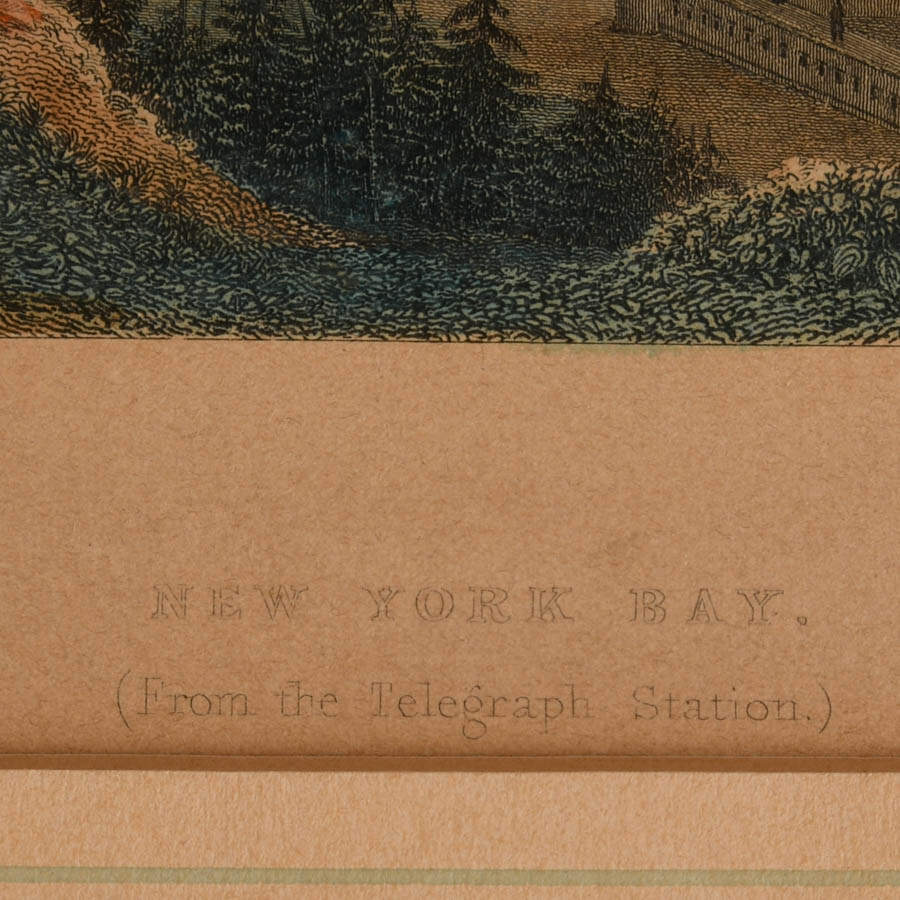"New York Bay (From the Telegraph Station)" Engraving Print by R. Wallis-7