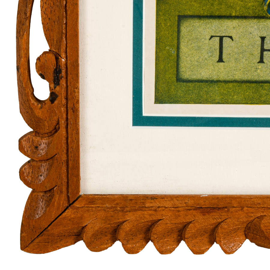 "The End" Print on Paper After Maxfield Parrish in Carved Wood Frame-3