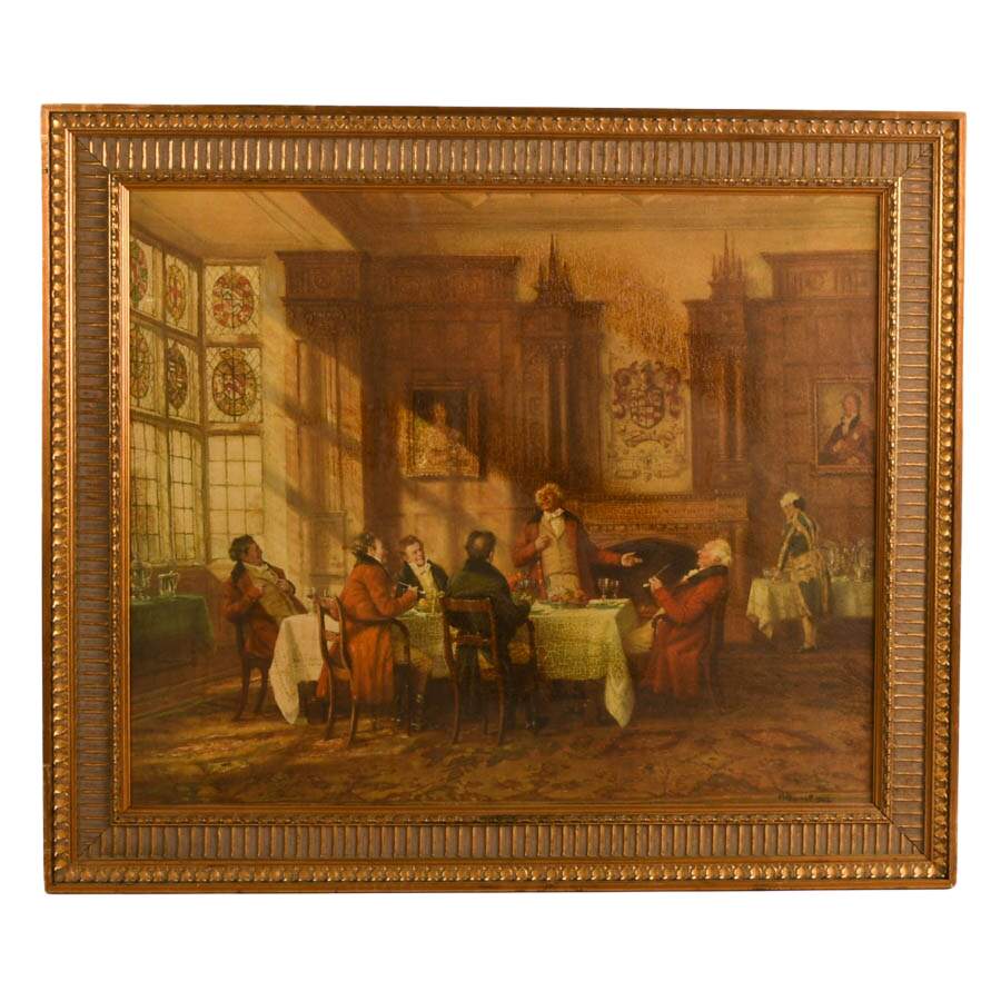 Framed "Good Companions" Giclée Print on Canvas After Frank Moss Bennett-1