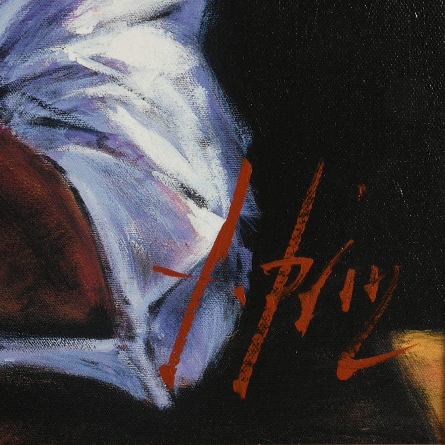 Framed Signed Fabian Perez "El Reso" Giclée on Canvas Numbered with COA-4