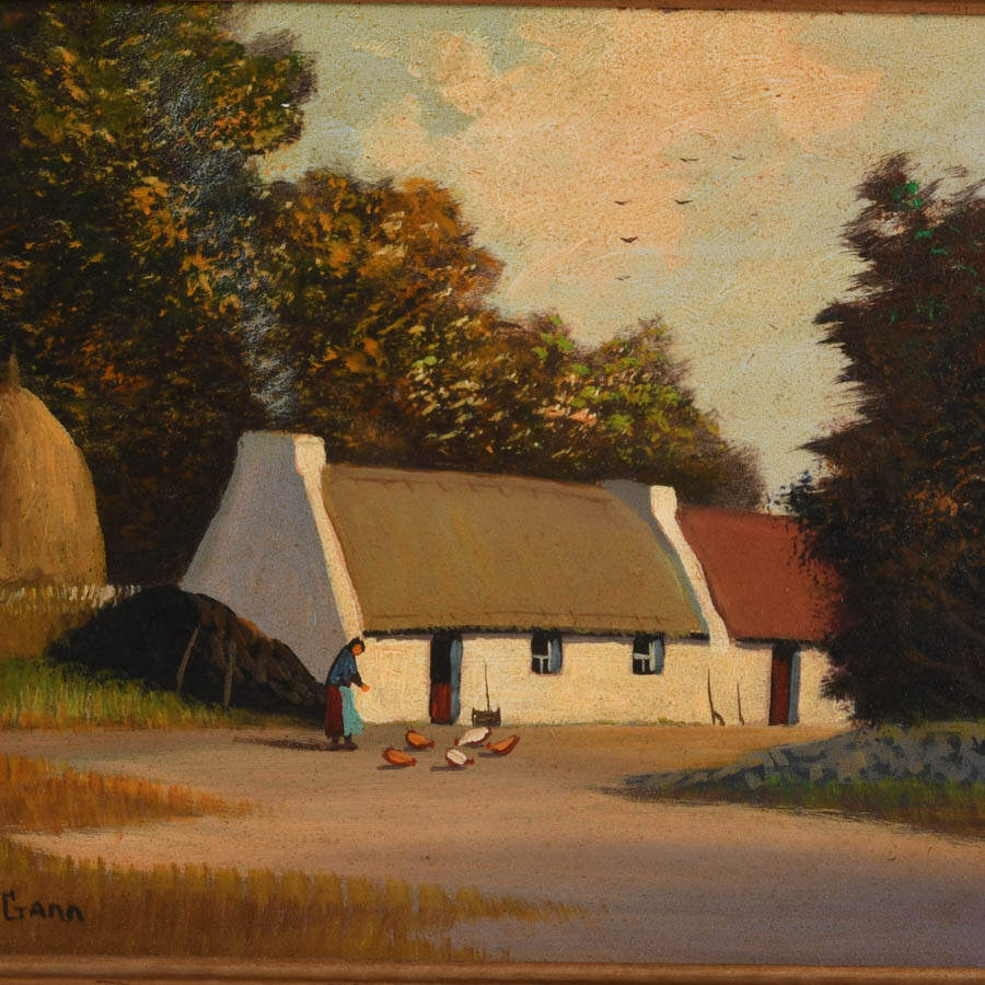 Framed Irish Landscape Oil on Board Signed by Thomas "Val" McGann-2