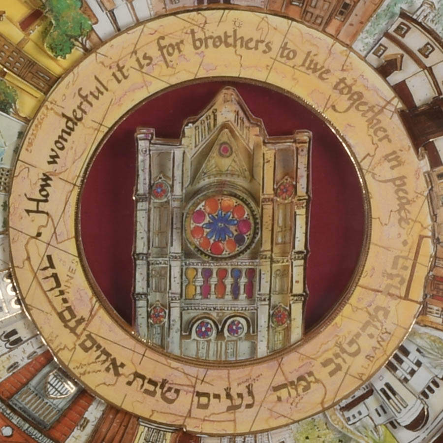 Judaic "Historical Synagogues of the USA" 3D Decoupage by Nolan Anderson-3