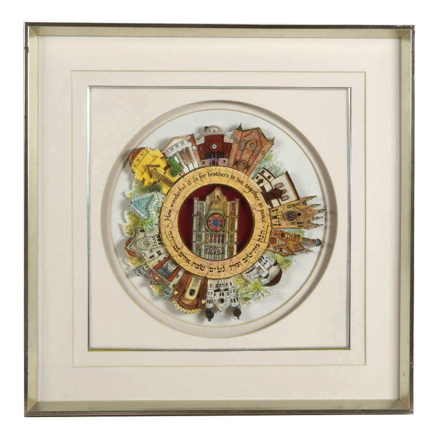 "Historical Synagogues of the USA" 3D Decoupage by Artist Nolan Anderson-1