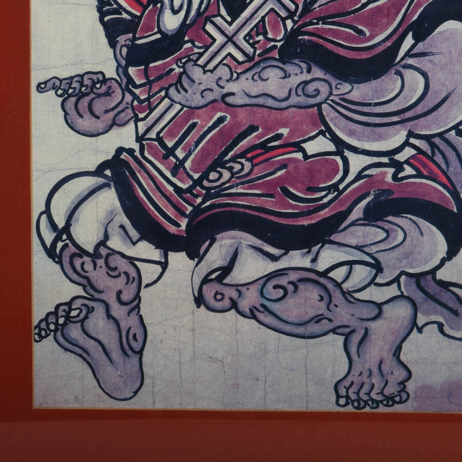 Framed Japanese Folk-Art Print on Paper-3