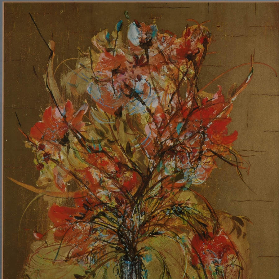 Framed "The Blue Vase" Numbered Lithograph Print by Edna Hibel-2