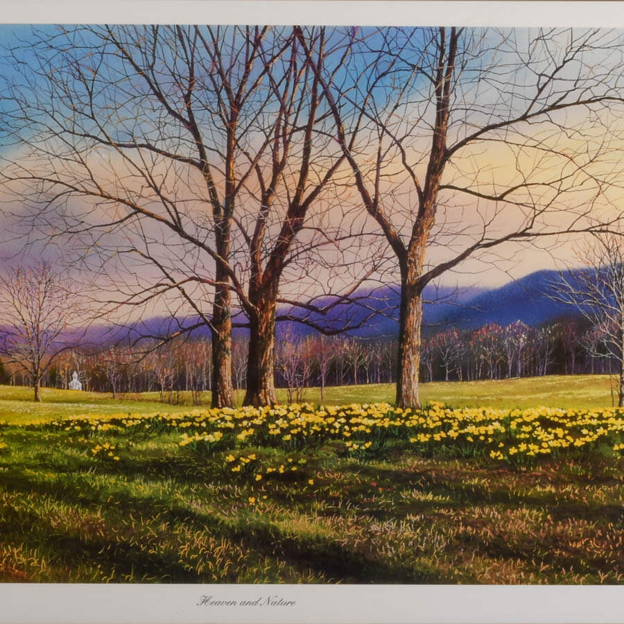 Framed "Heaven and Nature" Lithograph Print by Robert A. Tino with COA-9
