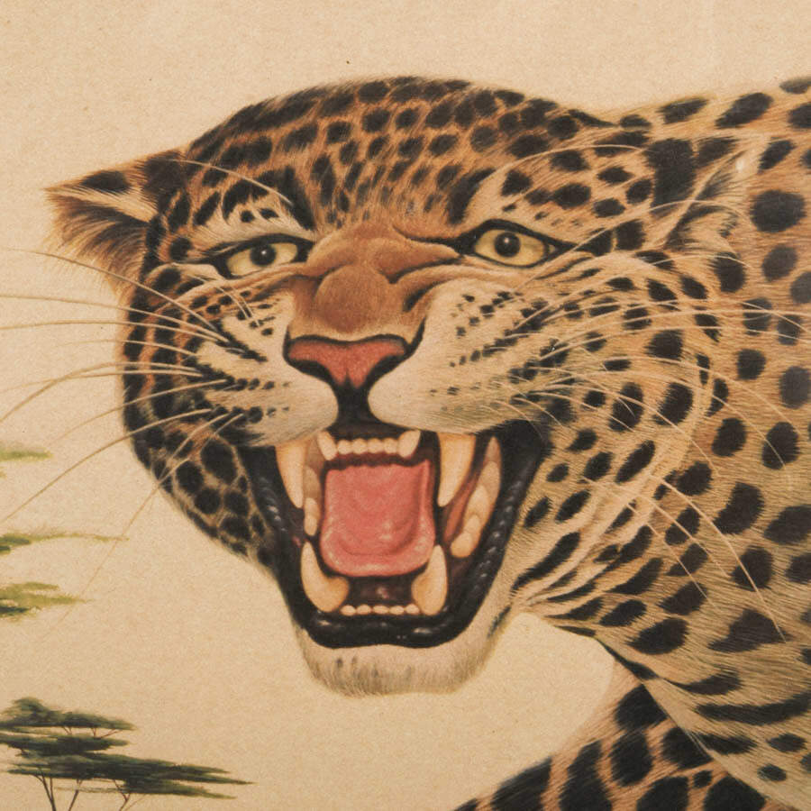"Leopard" Lithograph on Paper Signed & Numbered 466/3500 by John A. Ruthven-3