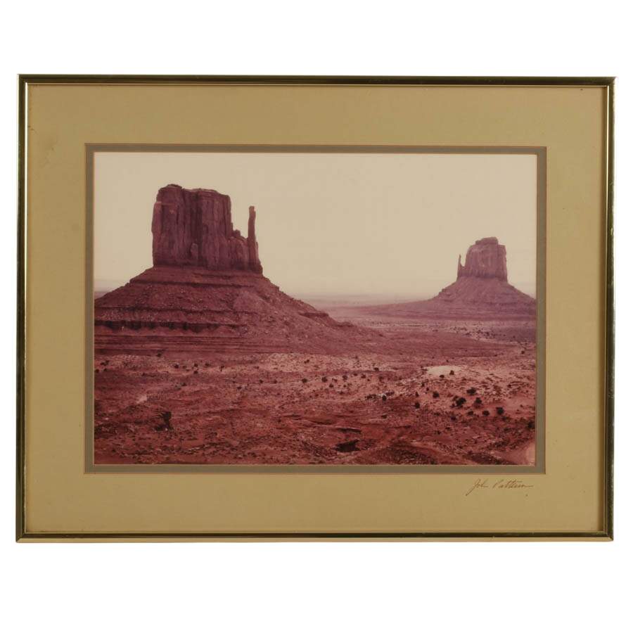 Framed Monument Valley Landscape Photo Signed by John Patterson-1