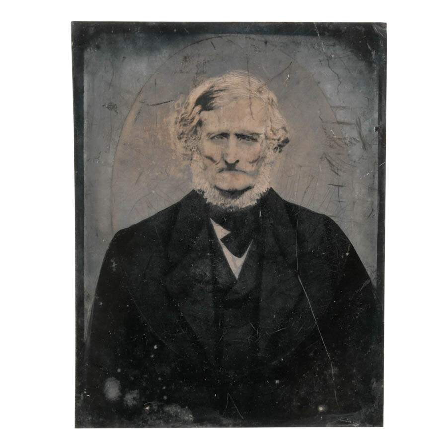 Civil War Era Whole Plate Daguerreotype Gentleman's Portrait Photograph-1