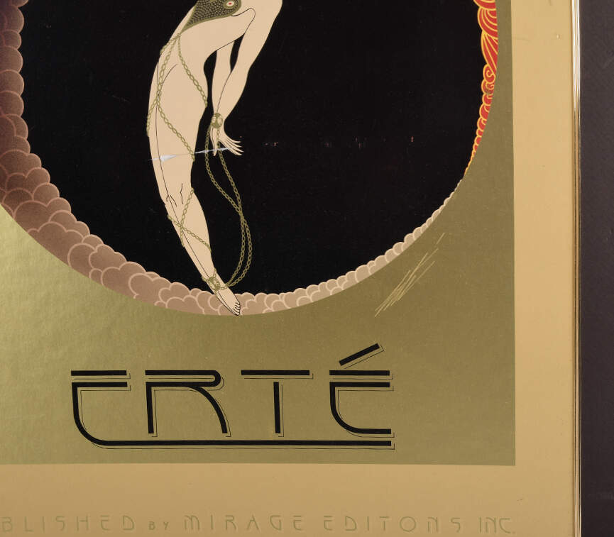 Framed Erté Mirage Editions "L'Amour" Poster Print-6