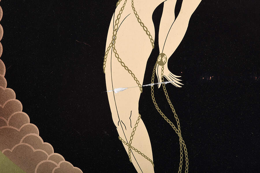 Framed Erté Mirage Editions "L'Amour" Poster Print-4