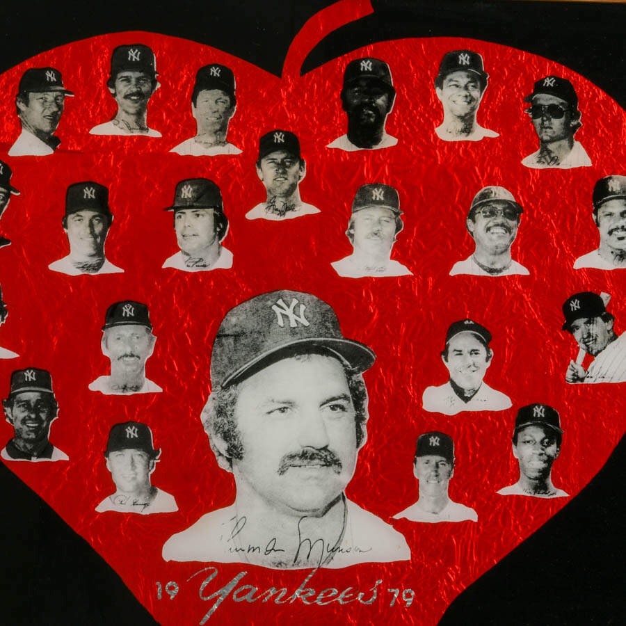 1979 New York Yankees "Big Apple Headshot Signature" Screen Print on Board-2