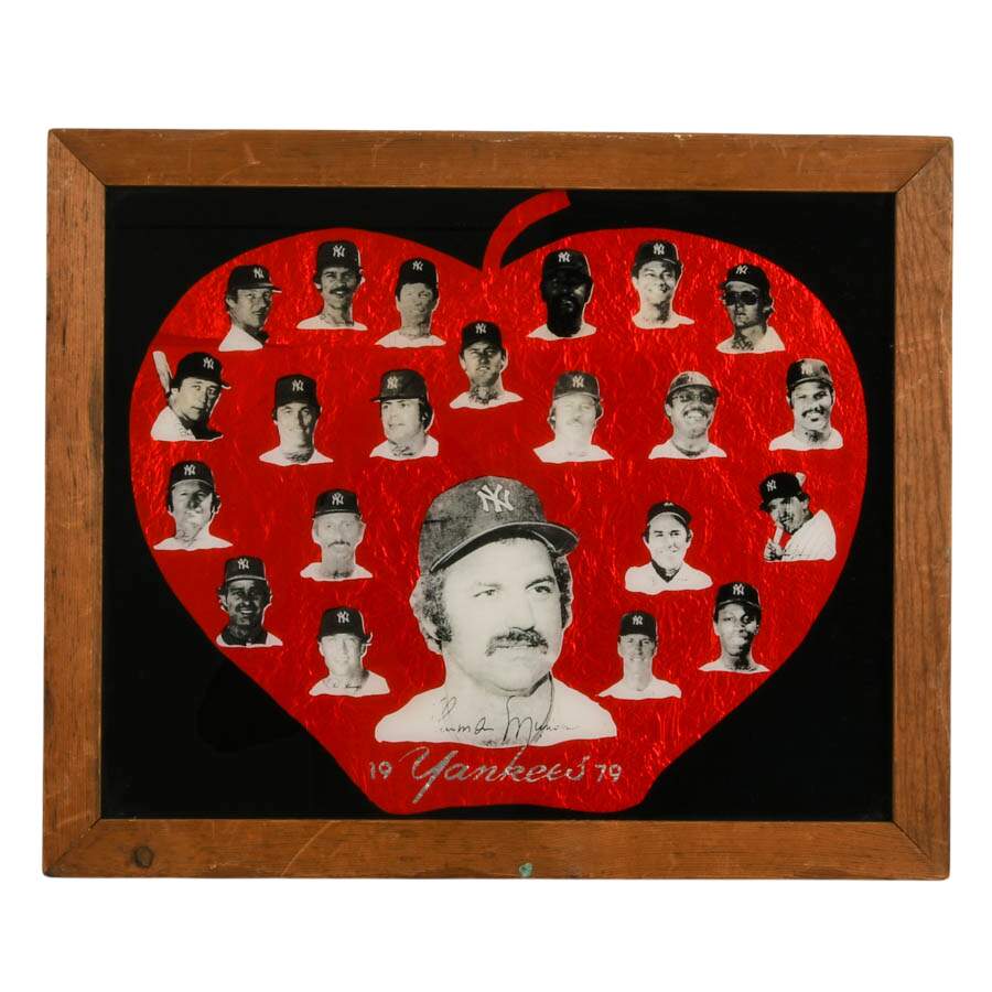 1979 New York Yankees "Big Apple Headshot Signature" Screen Print on Board-1