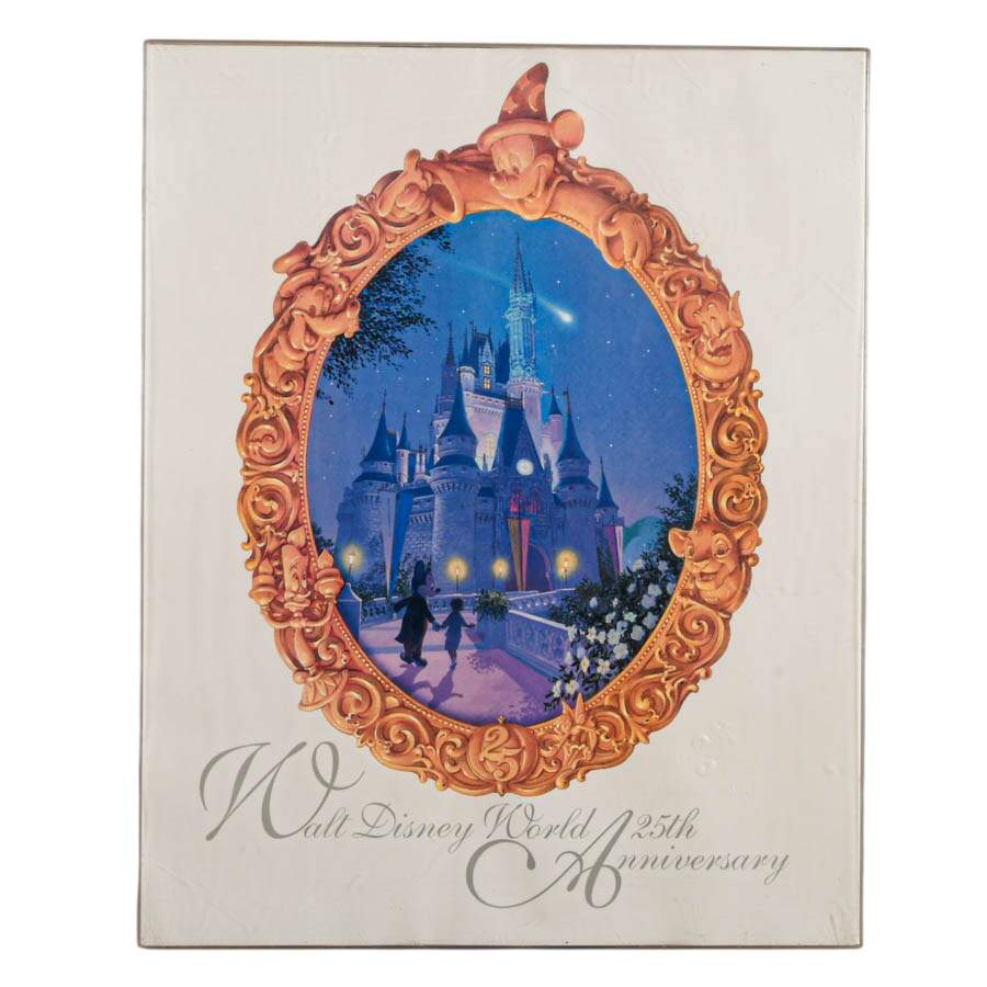 Walt Disney World 25th Anniversary Commemorative Poster in Acrylic Case-1