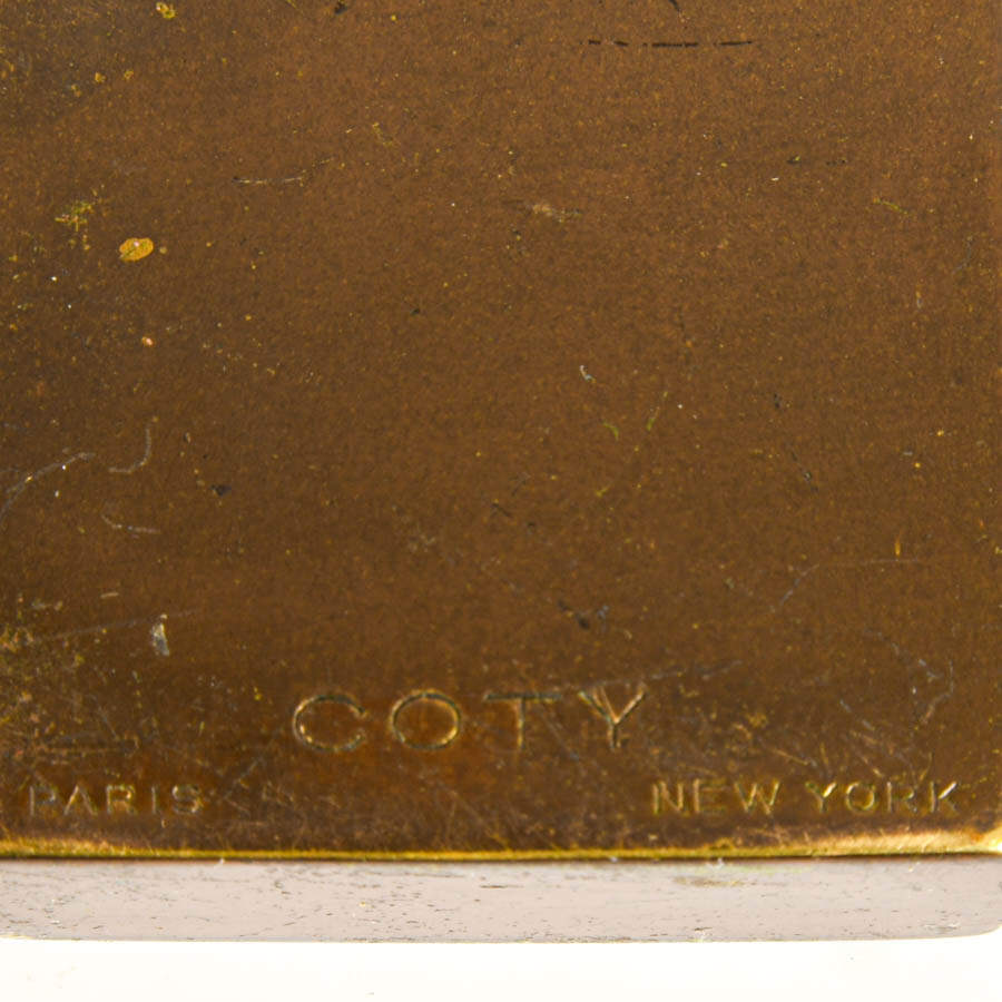 Art Deco Coty Brass and Bakelite Perfume Bottle Case-9