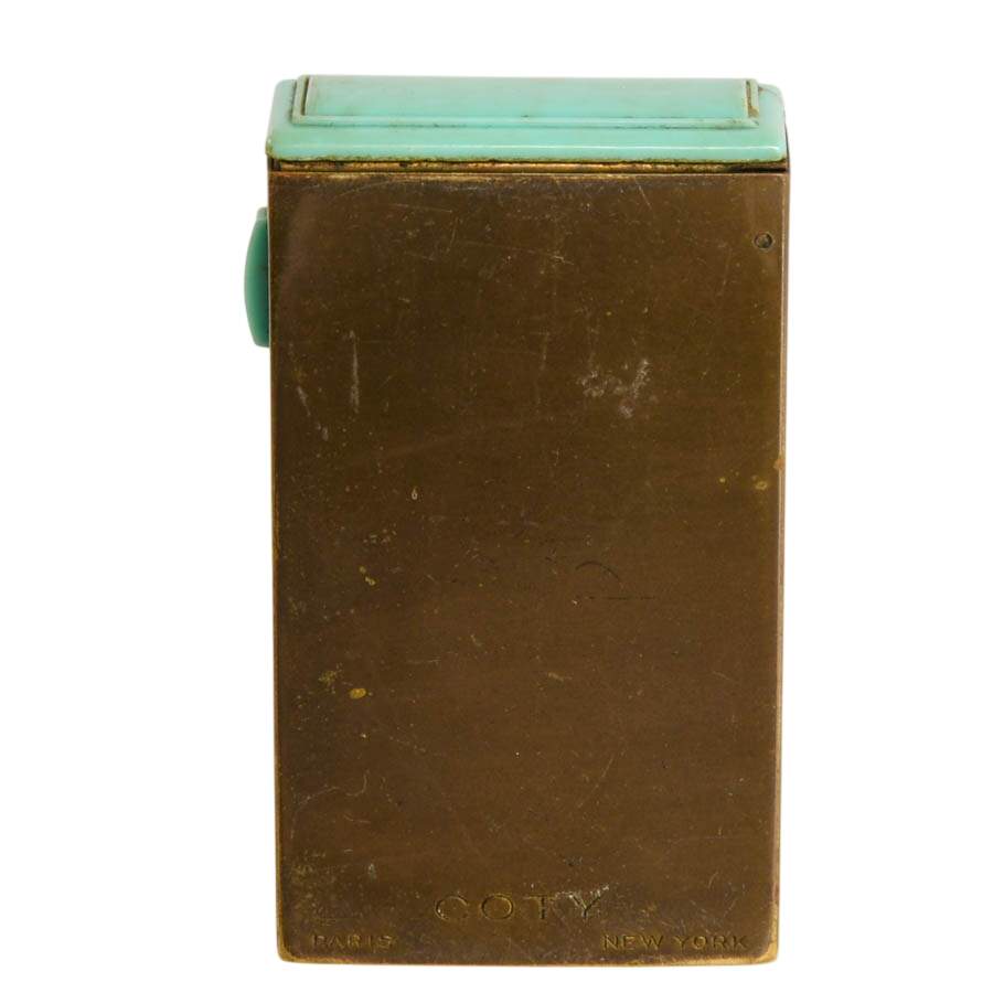 Art Deco Coty Brass and Bakelite Perfume Bottle Case-5