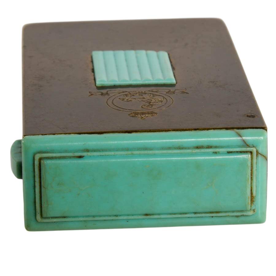 Art Deco Coty Brass and Bakelite Perfume Bottle Case-3