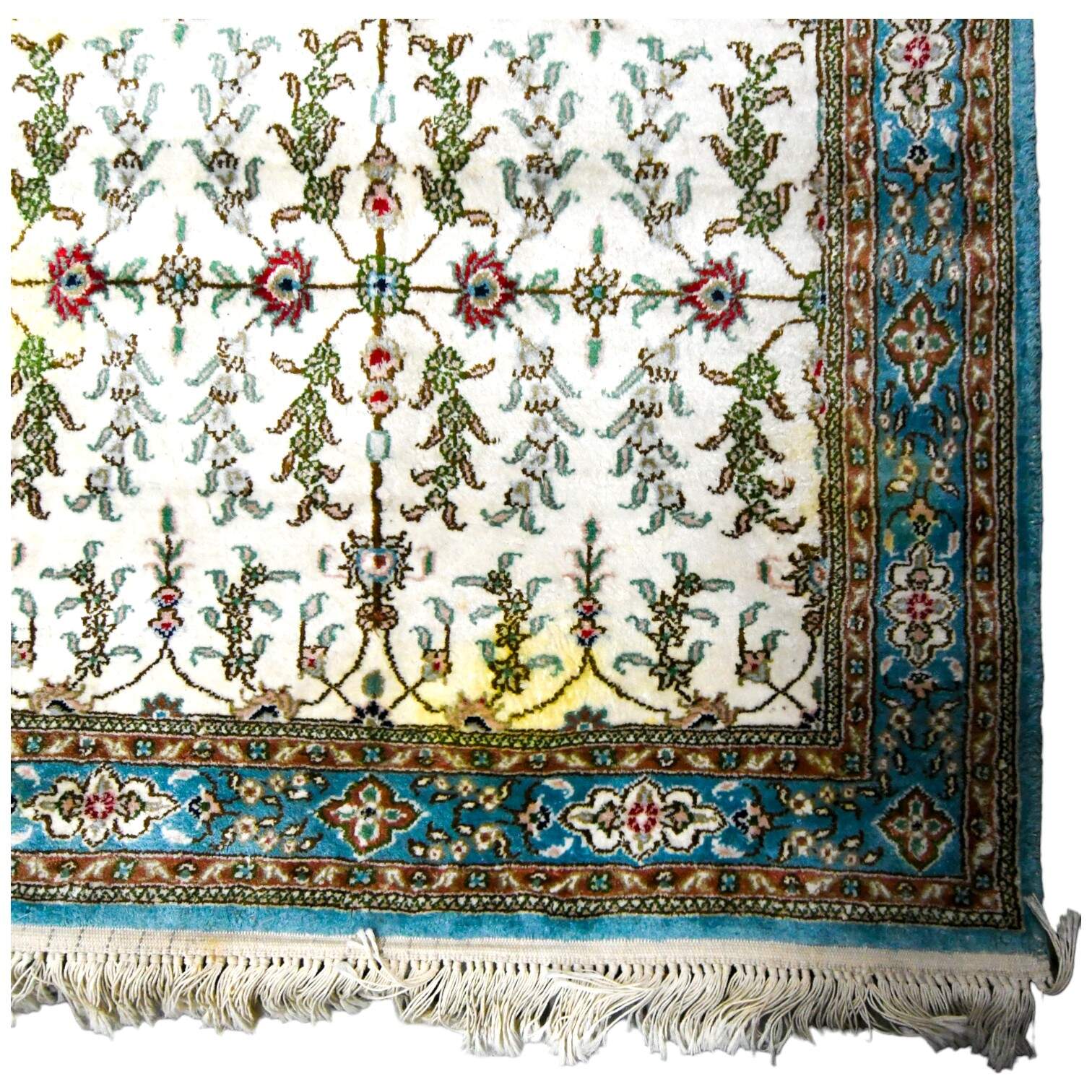 Turkish Ada Handicraft Center Hand-Knotted Mercerized Cotton Runner Rug-3
