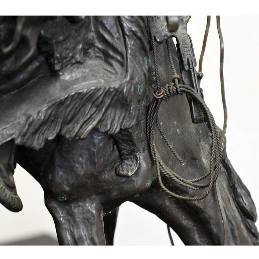 Bronze Mountain Man Sculpture After Frederic Remington-12