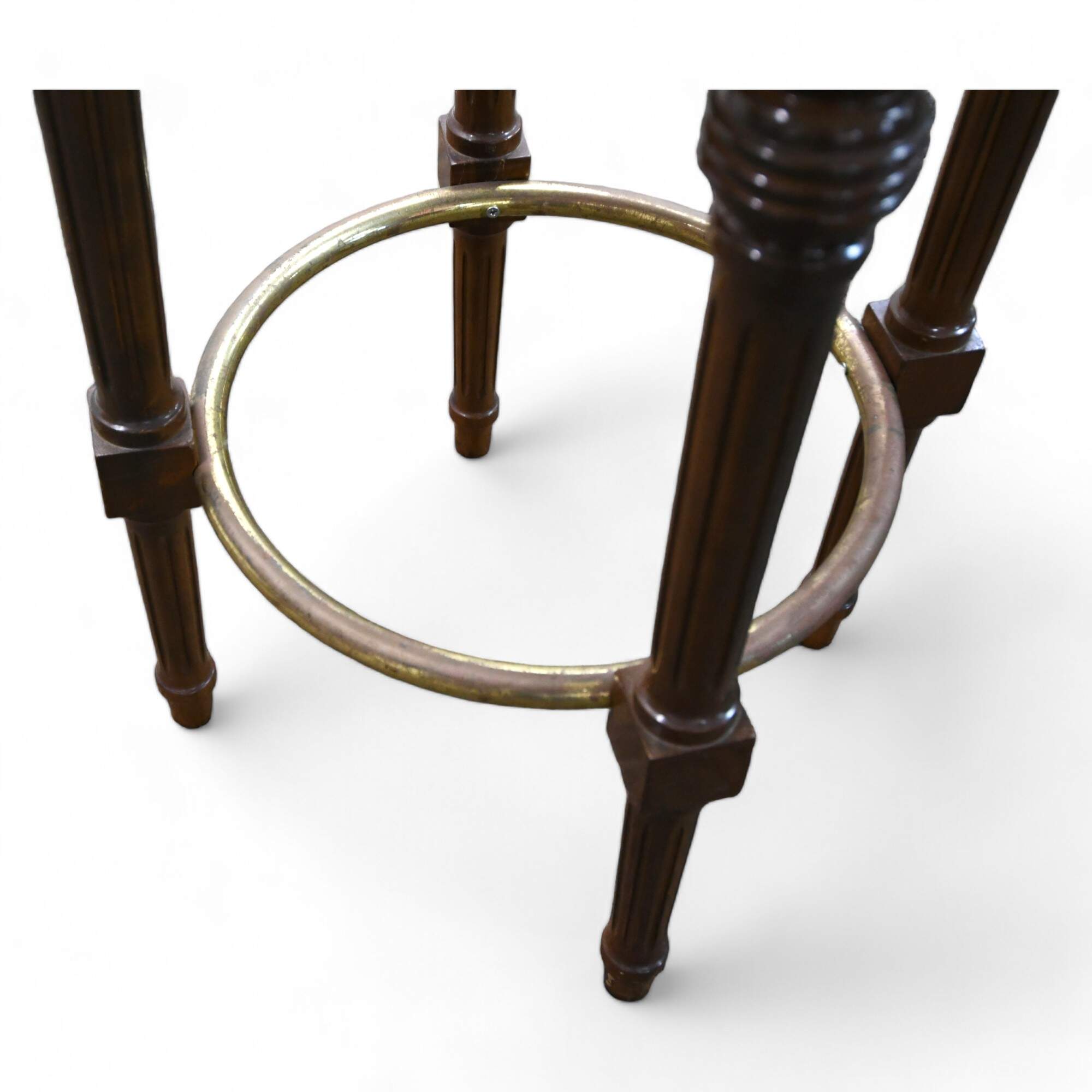 Black and Gold Print Wood Bar Stool-7