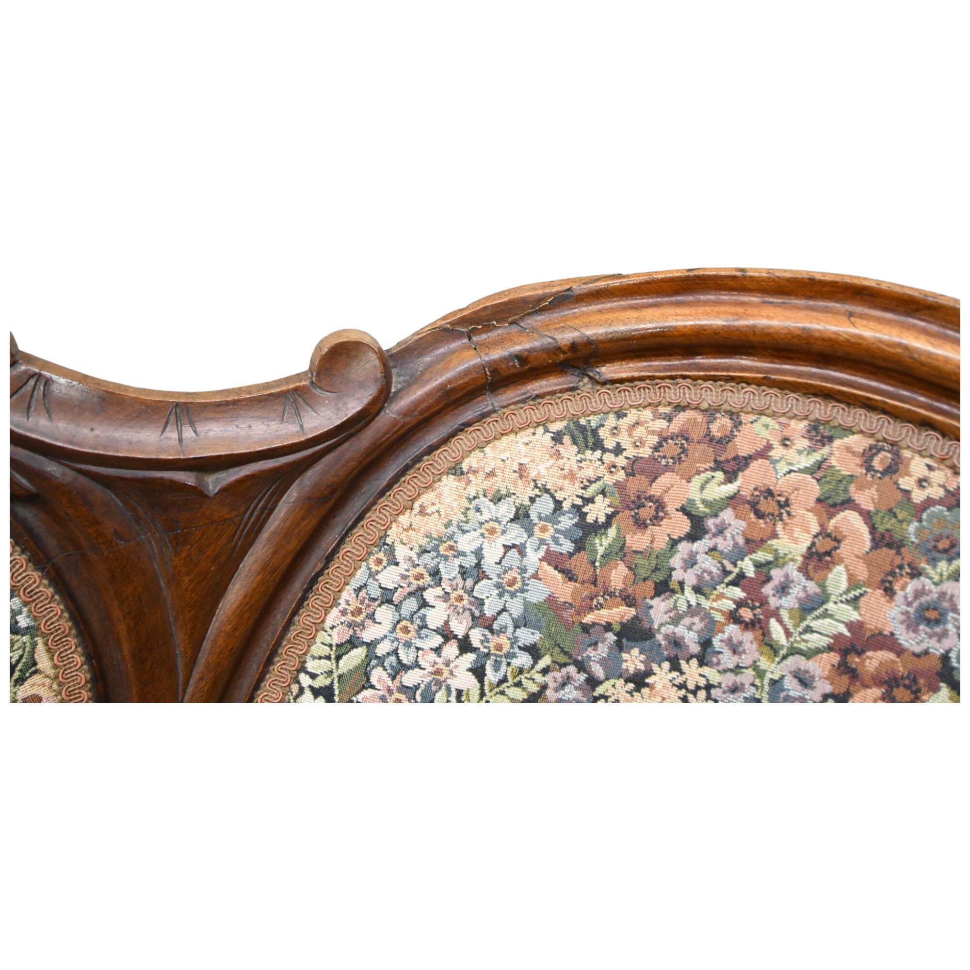 Antique Victorian Medallion Back Parlor Sofa-5