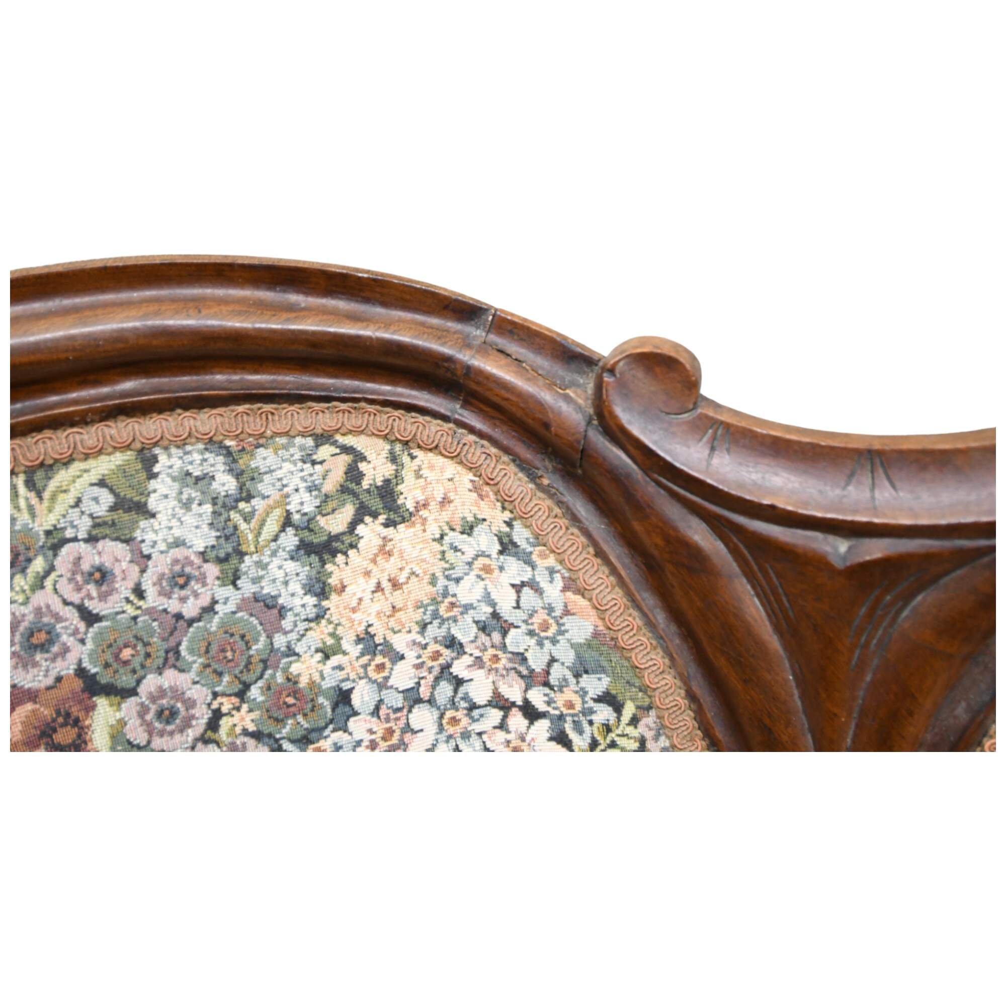 Antique Victorian Medallion Back Parlor Sofa-4