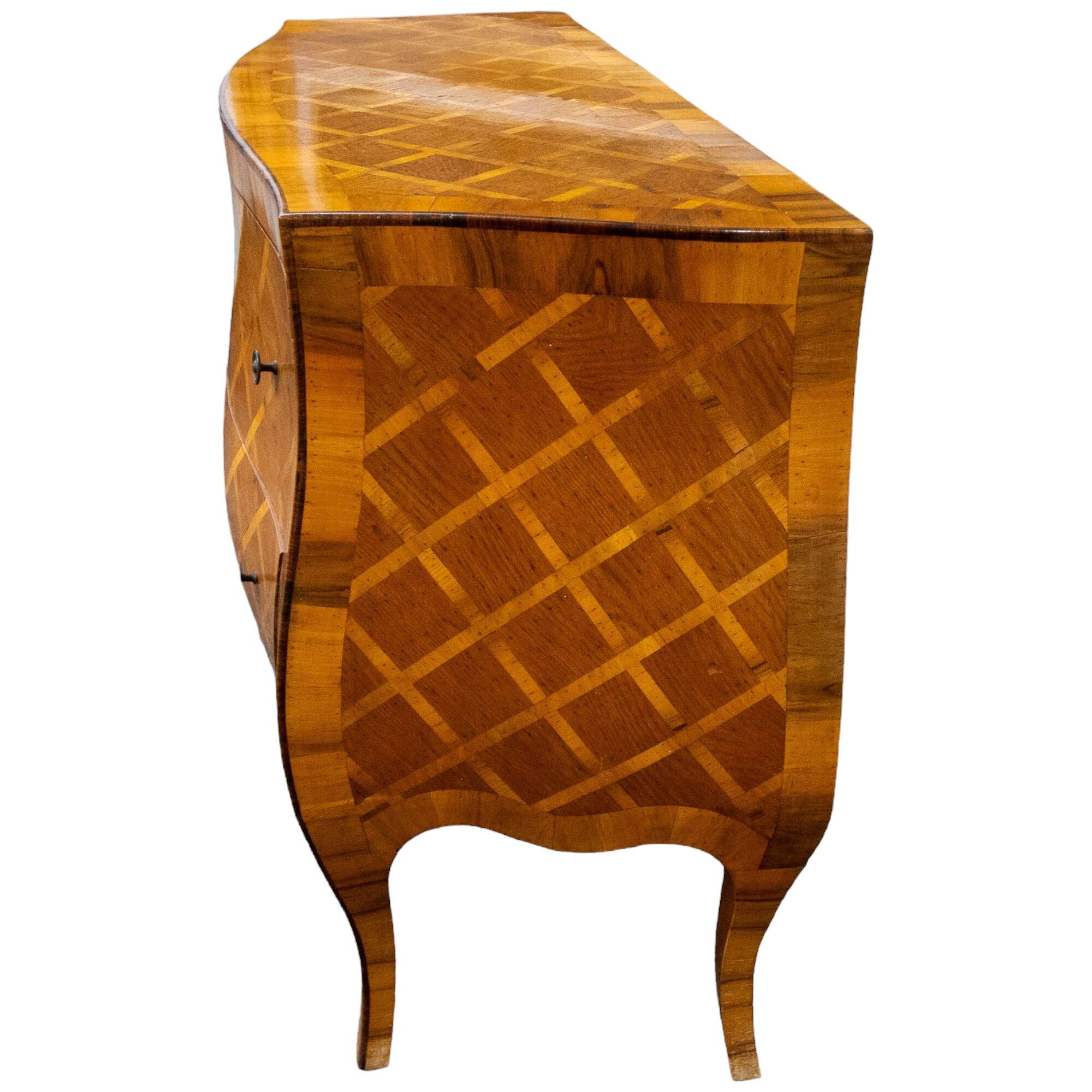 Antique Wood Italian Weave Pattern Sideboard-2