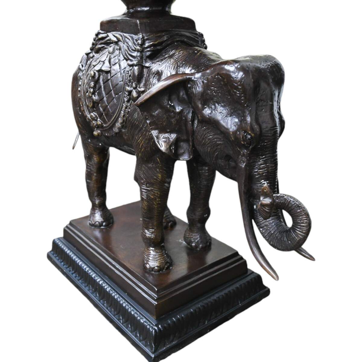 Bronze Elephant and Woven Basket Planter-2