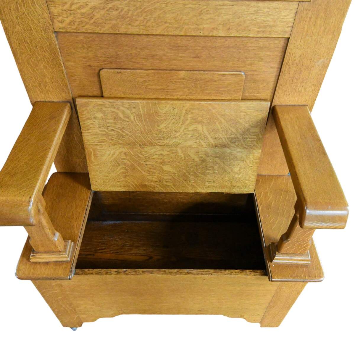 Vintage White Oak Coat Rack Bench-11