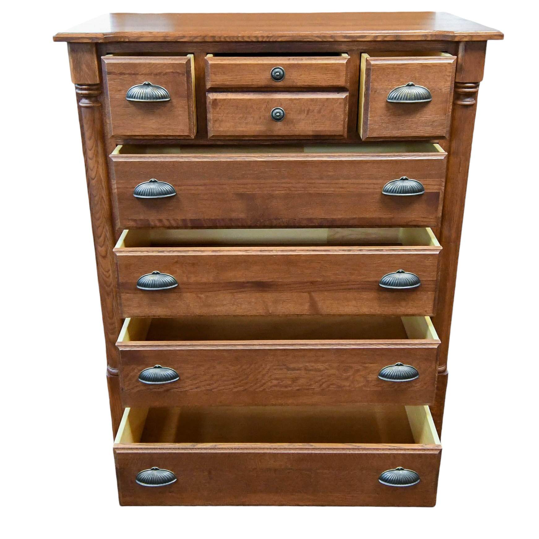Vintage Oak 7 Drawer Chest-5