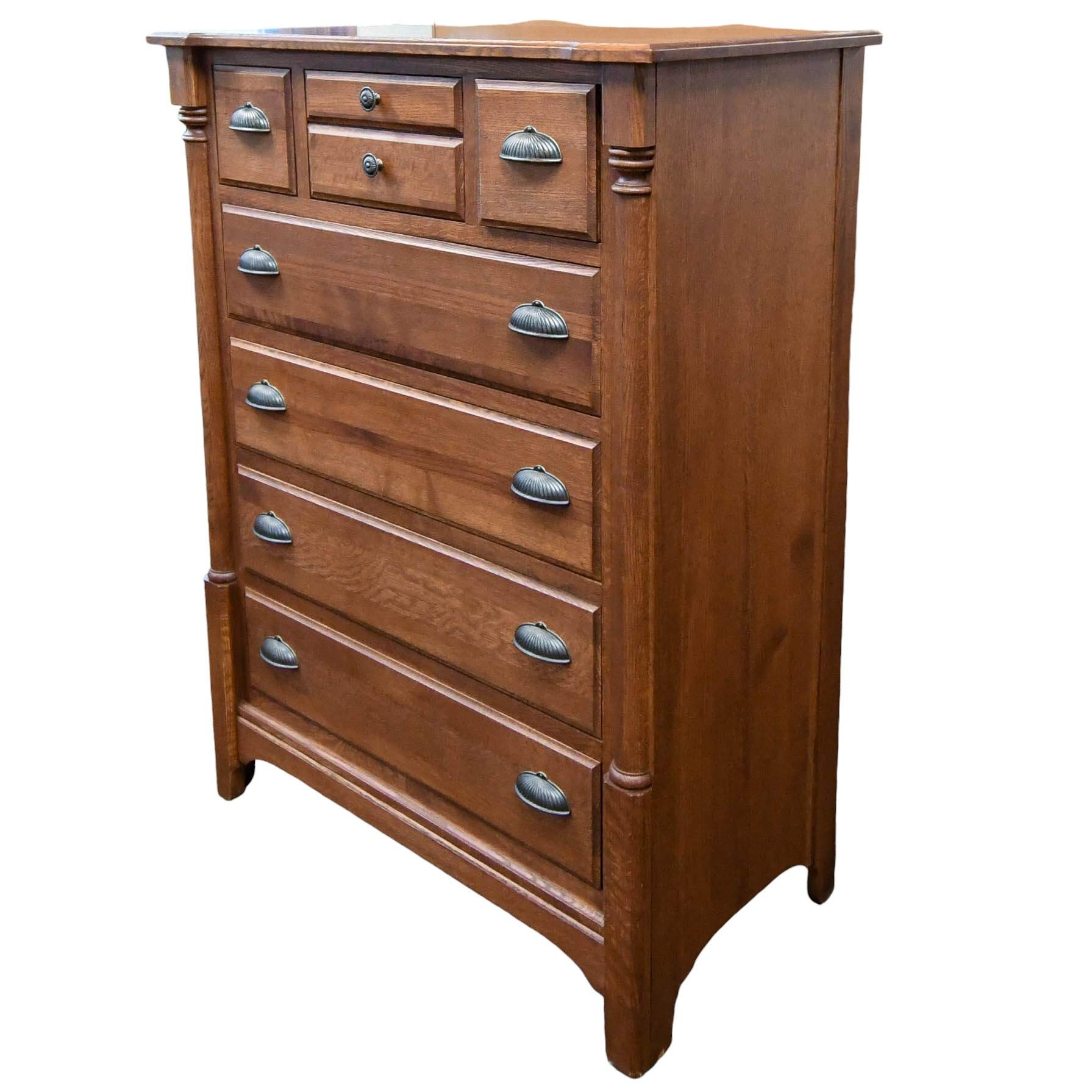 Vintage Oak 7 Drawer Chest-4