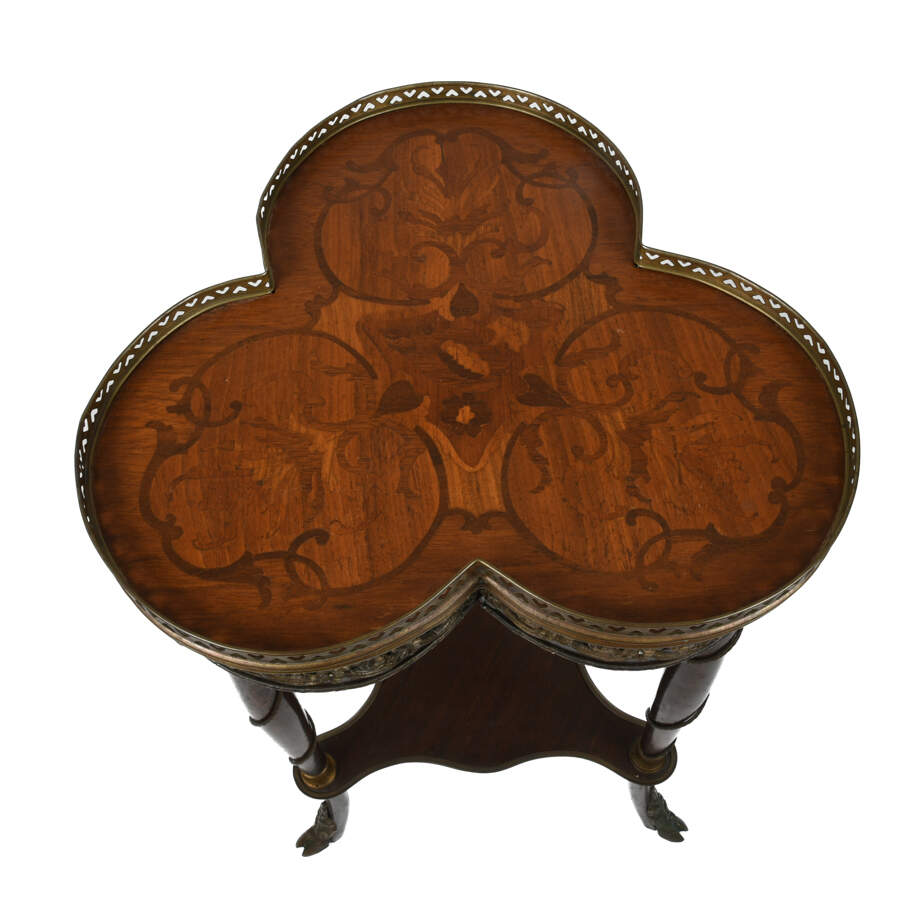 Antique Late 19th Century Louis XV Style Marquetry Side Table-5