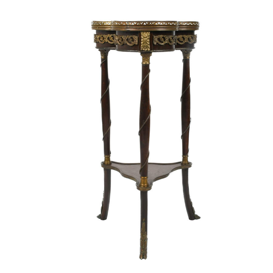 Antique Late 19th Century Louis XV Style Marquetry Side Table-2