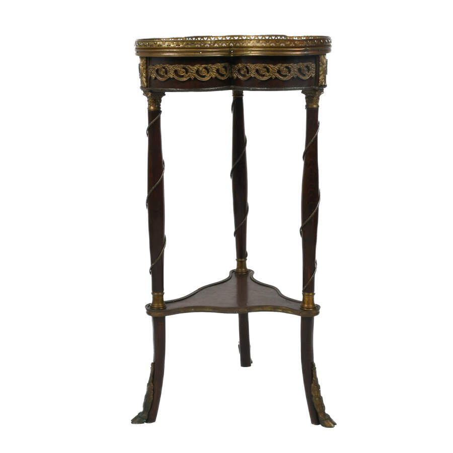 Antique Late 19th Century Louis XV Style Marquetry Side Table-1