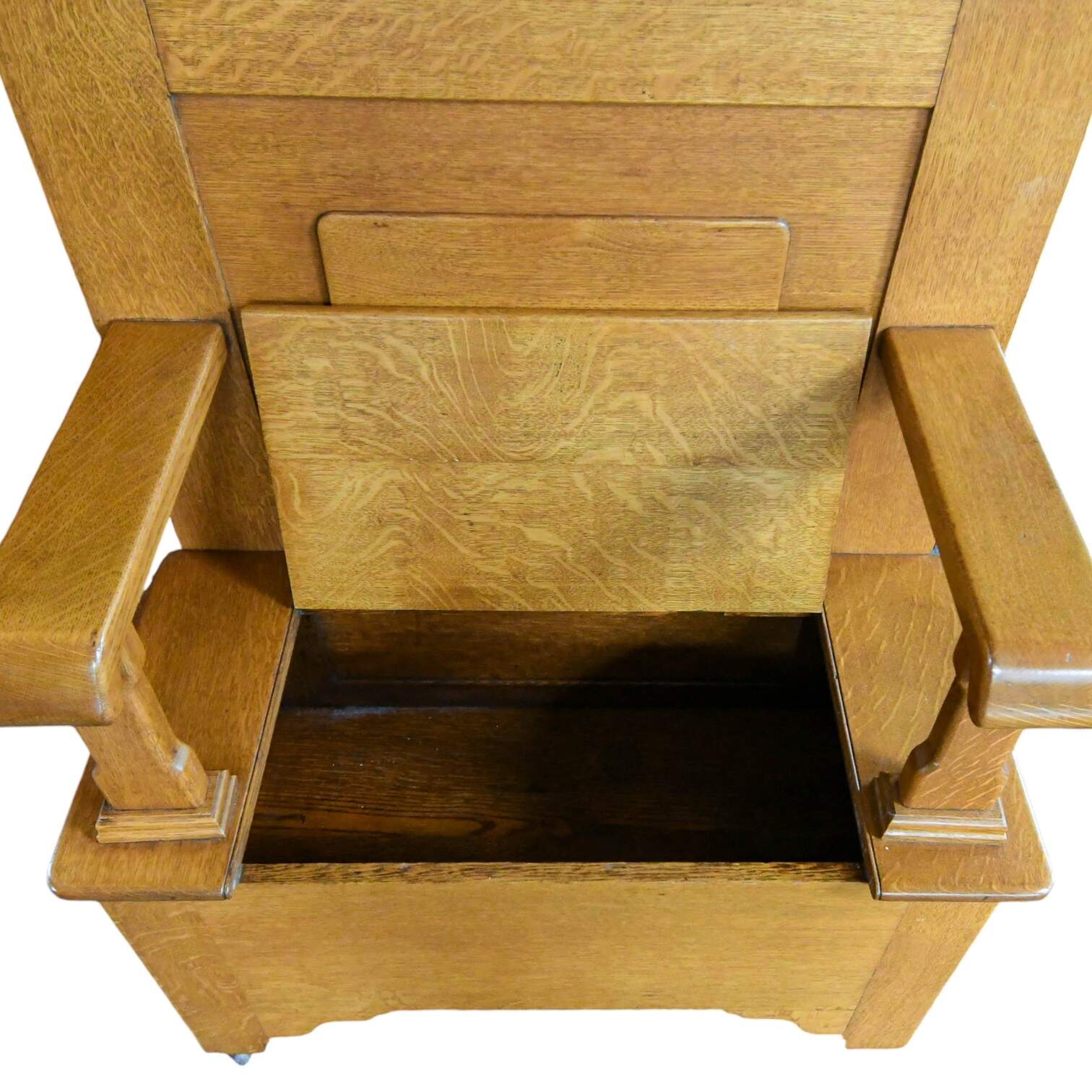 Vintage White Oak Coat Rack Bench-3