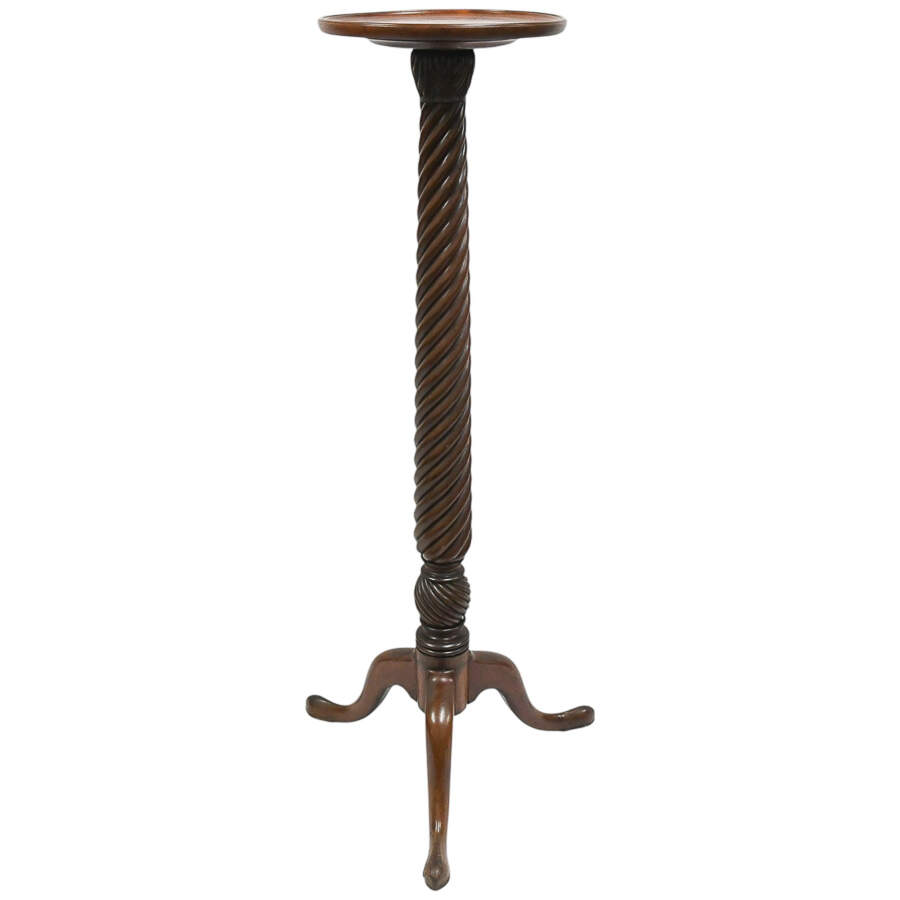Chippendale Style Mahogany Torchére Plant Stand-1