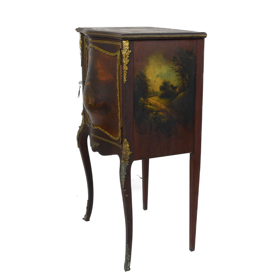 Antique 19th-Century Hand-Painted and Ormolu Cabinet-3