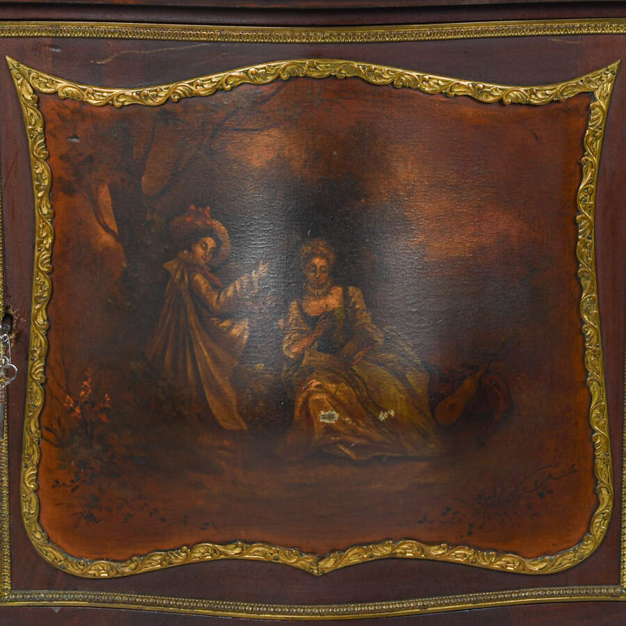 Antique 19th-Century Hand-Painted and Ormolu Cabinet-2