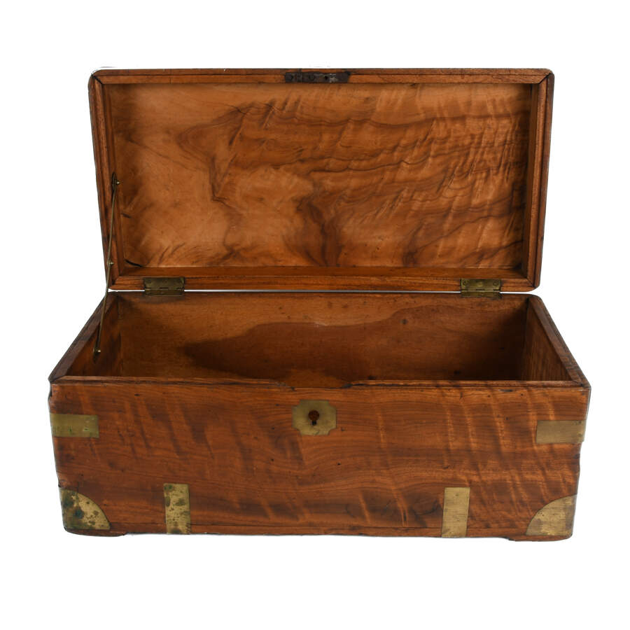 Antique Camphor Wood Tool Chest with Brass Hardware-6