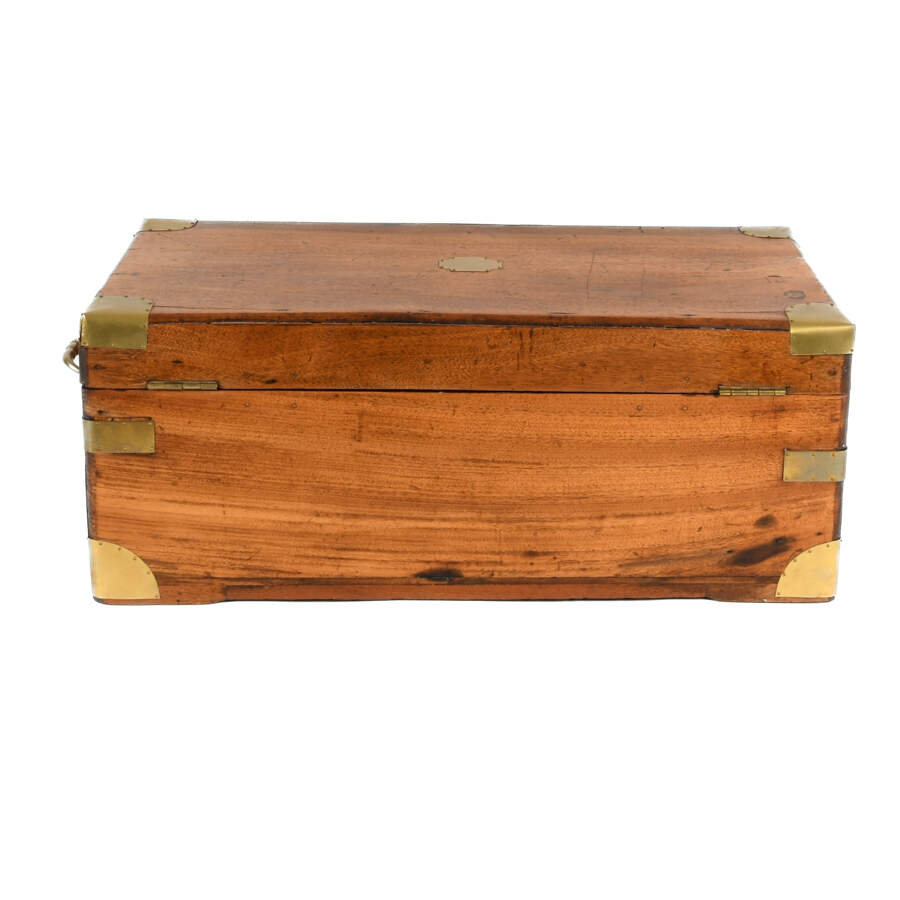 Antique Camphor Wood Tool Chest with Brass Hardware-13