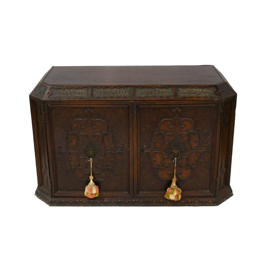 Chinese Carved Medallion Sideboard Cabinet-2