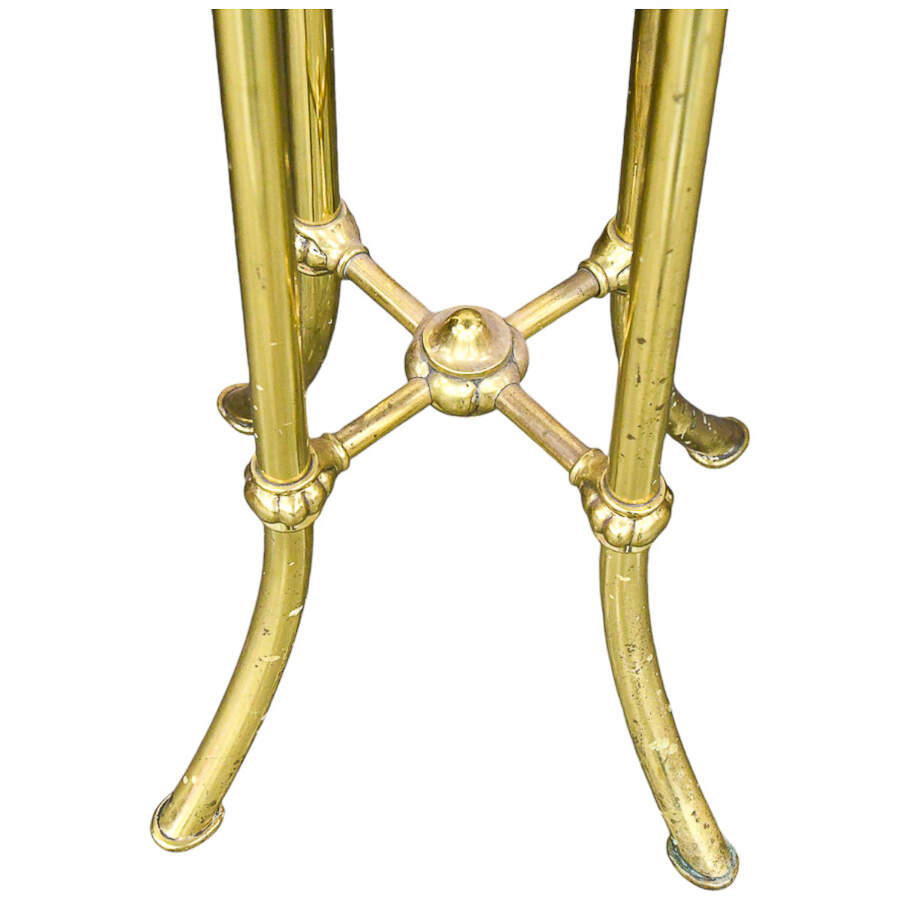 Individual Round Purple Velvet and Brass Barstool-4