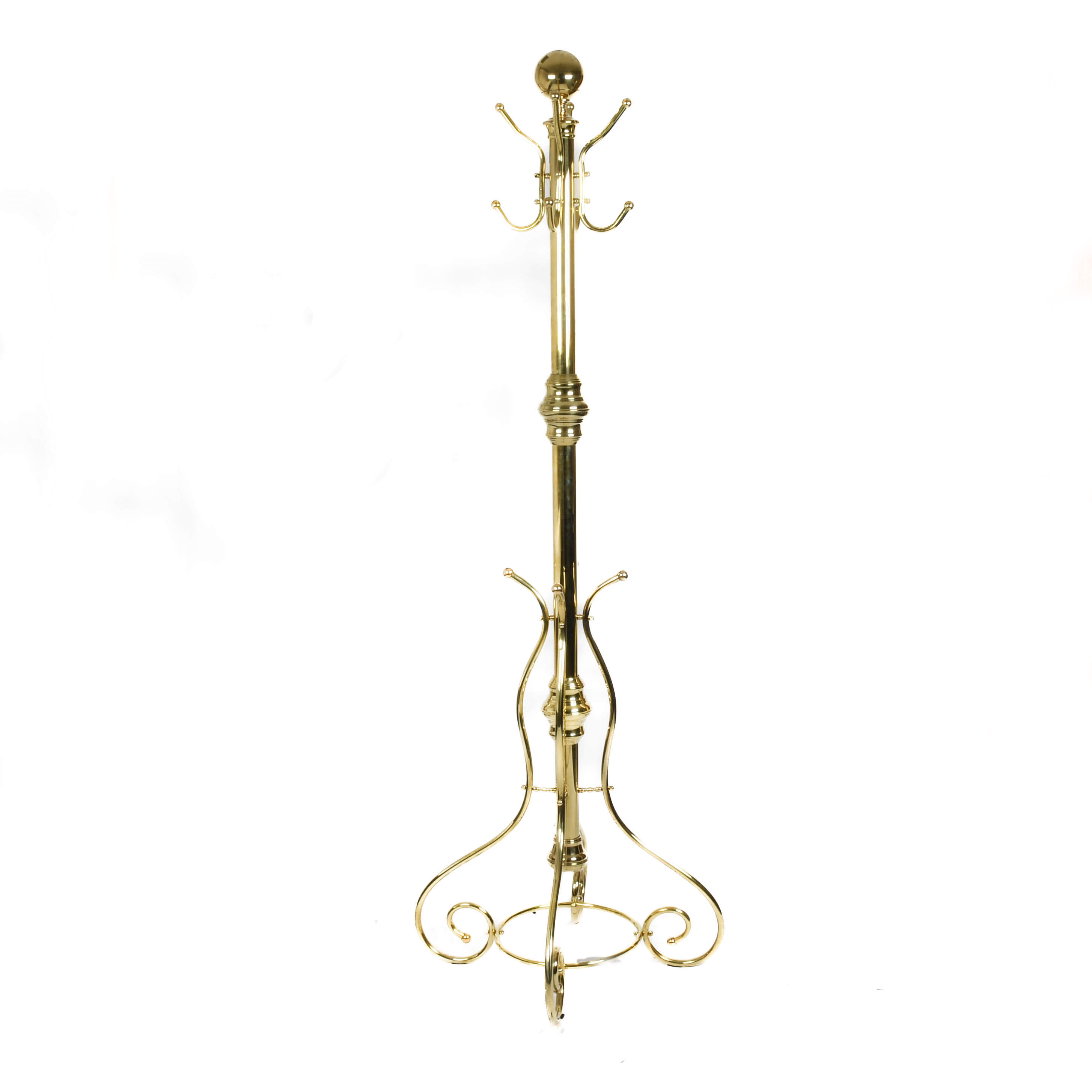 Vintage Ornate Brass Coat Rack-2
