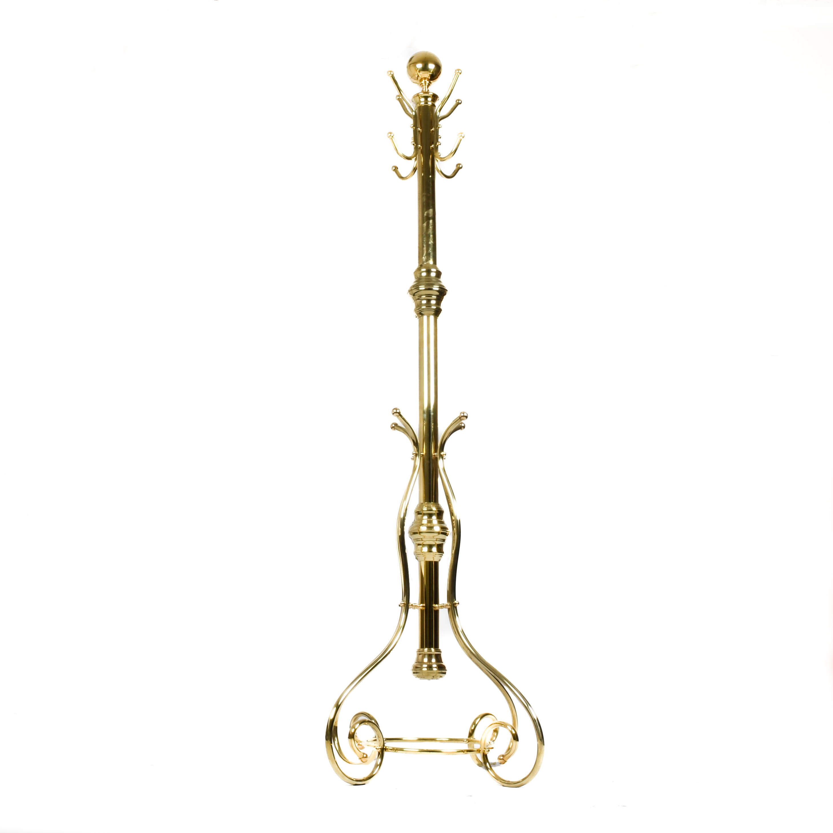 Vintage Ornate Brass Coat Rack-1