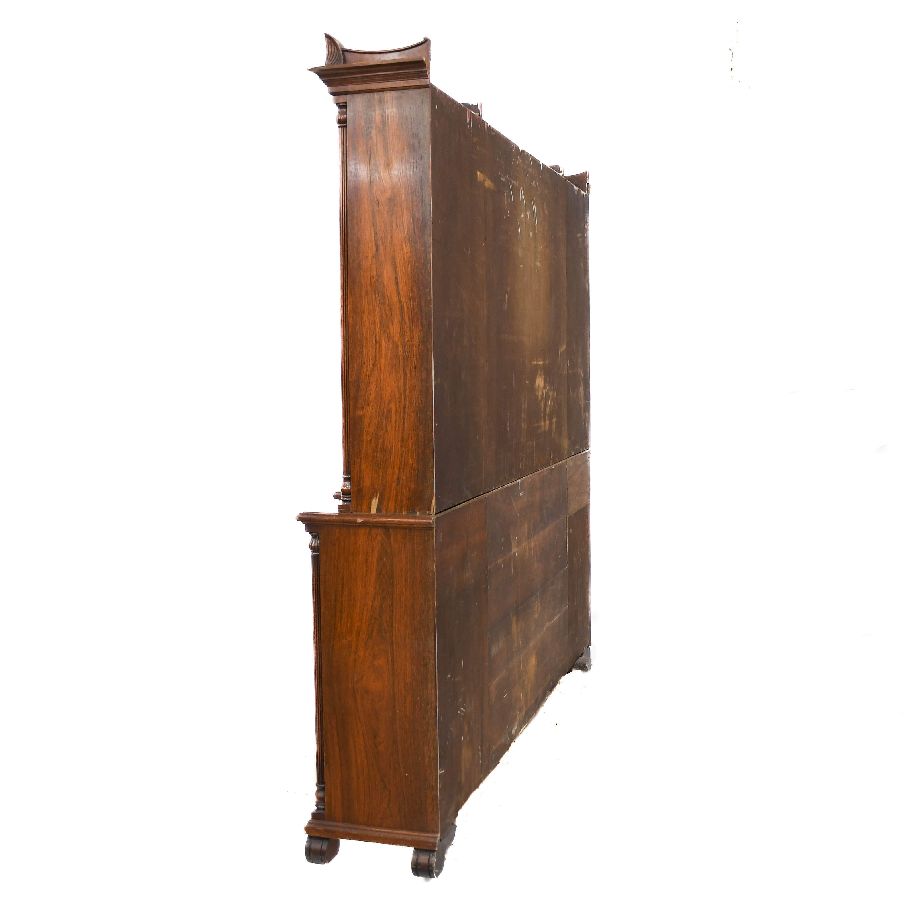 Traditional Mahogany Drop Front Secretary Cabinet-7