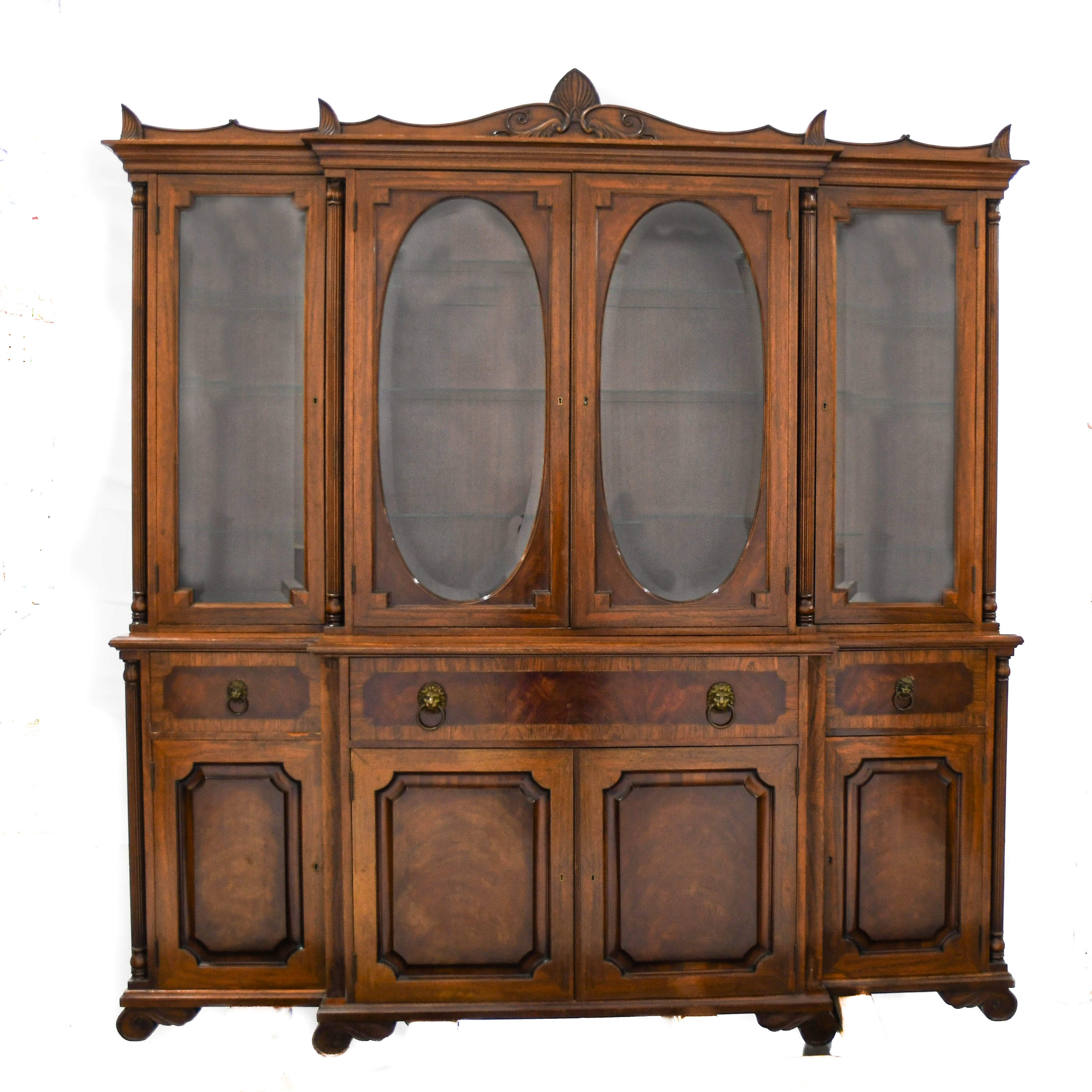 Traditional Mahogany Drop Front Secretary Cabinet-1