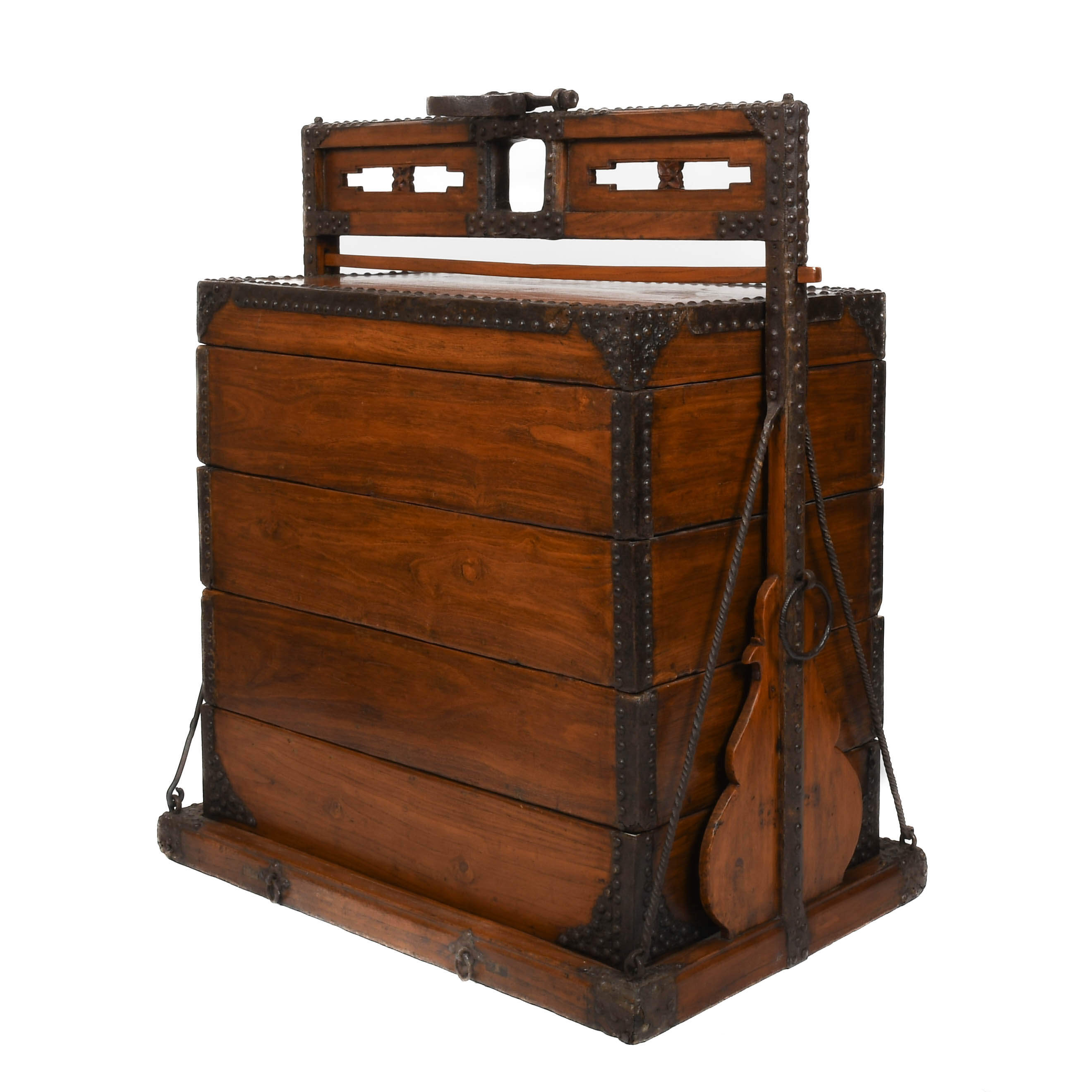 Chinese Wood and Wrought Iron Wedding Chest-7