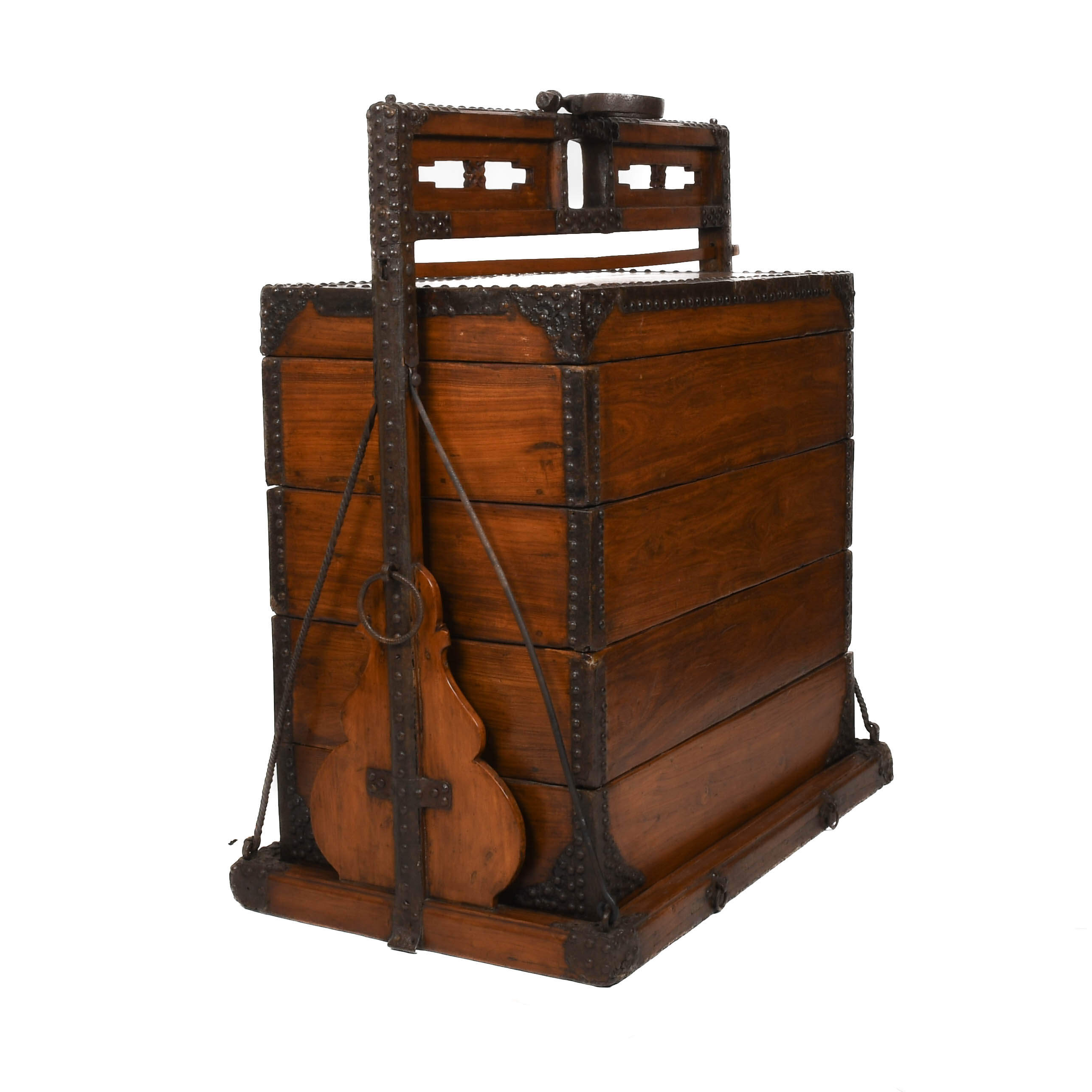Chinese Wood and Wrought Iron Wedding Chest-6